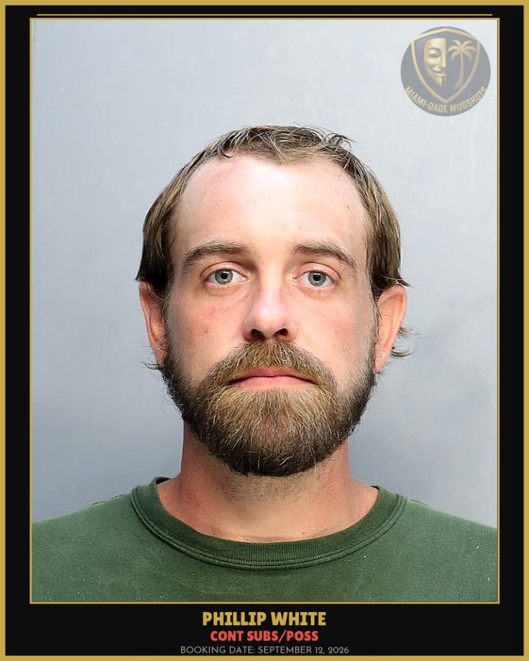 White Phillip S Arrested – CONT SUBS/POSS – Miami-Dade County (September 12, 2026)