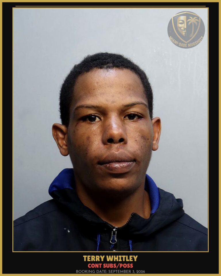 Whitley Terry Clarence Arrested – CONT SUBS/POSS – Miami-Dade County (September 3, 2026)