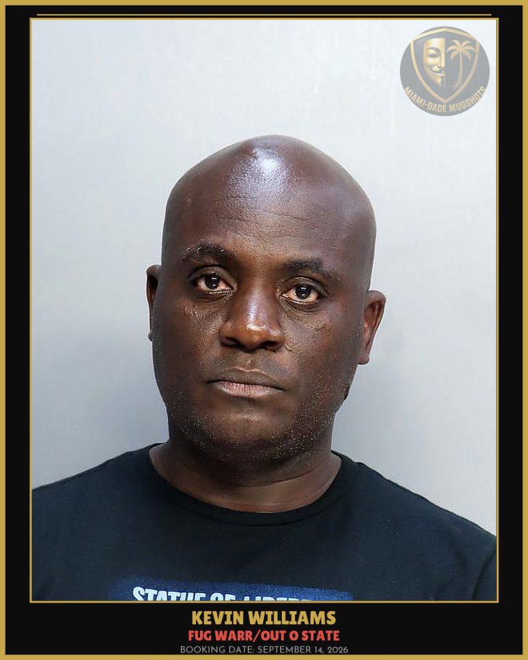 Williams Kevin Garth Arrested – FUG WARR/OUT O STATE – Miami-Dade County (September 14, 2026)