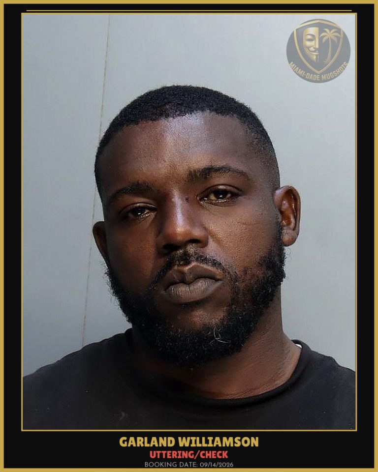Williamson Garland Arrested – UTTERING/CHECK – Miami-Dade County (Unknown)