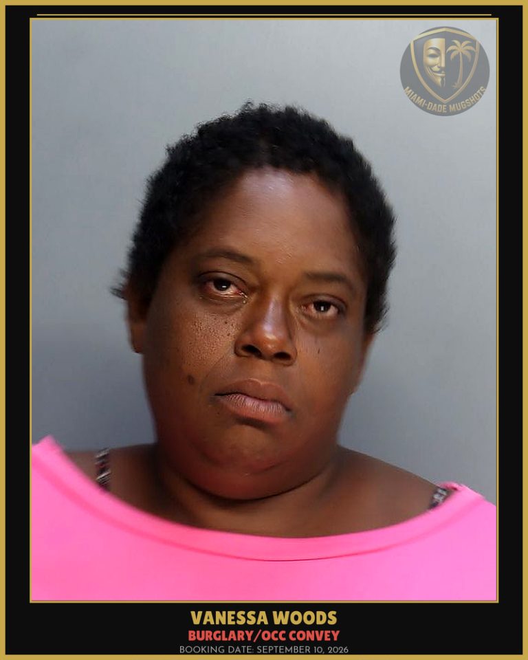 Woods Vanessa  Marjorie Arrested – BURGLARY/OCC CONVEY – Miami-Dade County (September 10, 2026)