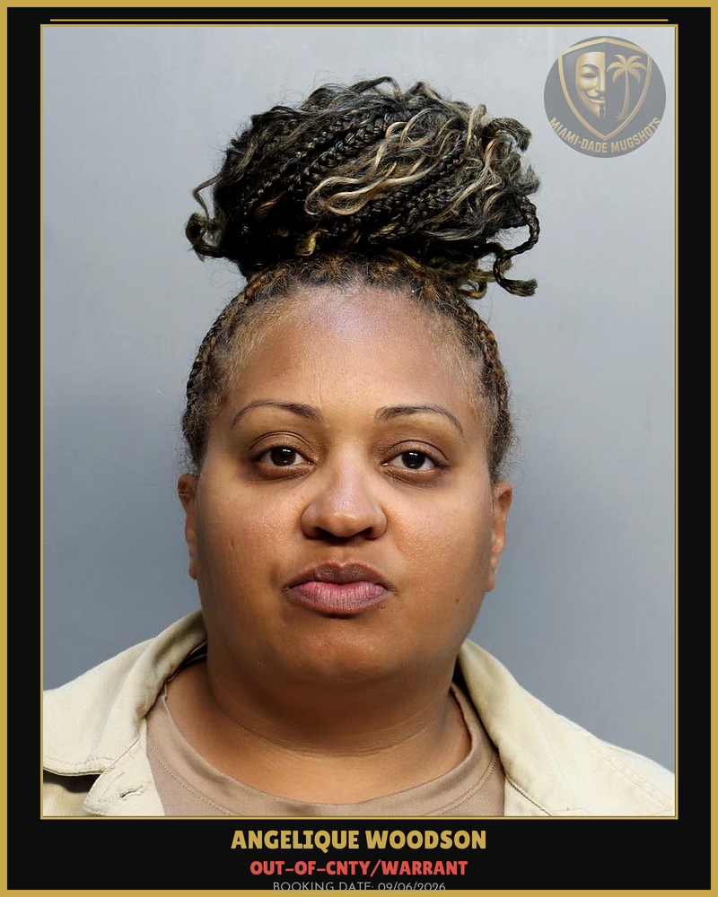 Woodson Angelique  D Arrested – Out-Of-Cnty/Warrant – Miami-Dade County (Unknown)