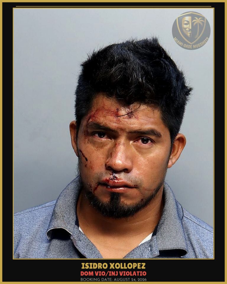 Xollopez Isidro Arrested – DOM VIO/INJ VIOLATIO – Miami-Dade County (August 24, 2026)