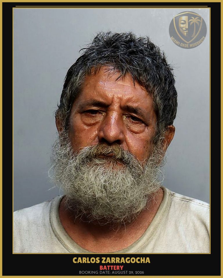 Zarragocha Carlos Arrested – BATTERY – Miami-Dade County (August 29, 2026)