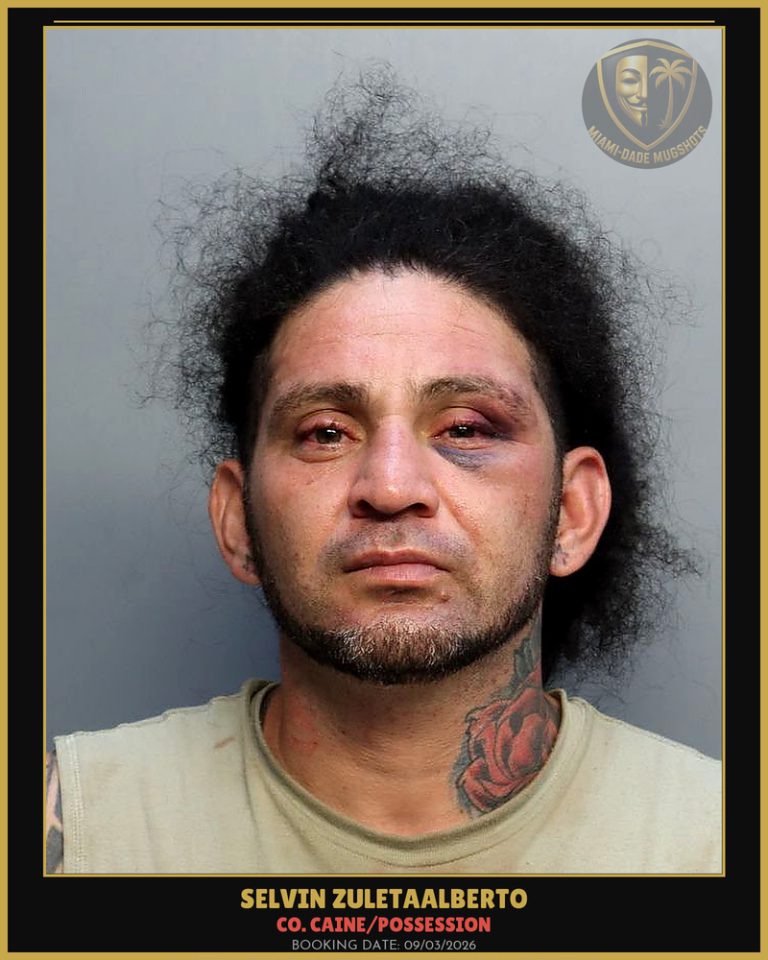 Zuletaalberto Selvin Antonio Arrested – Co. Caine/POSSESSION – Miami-Dade County (Unknown)