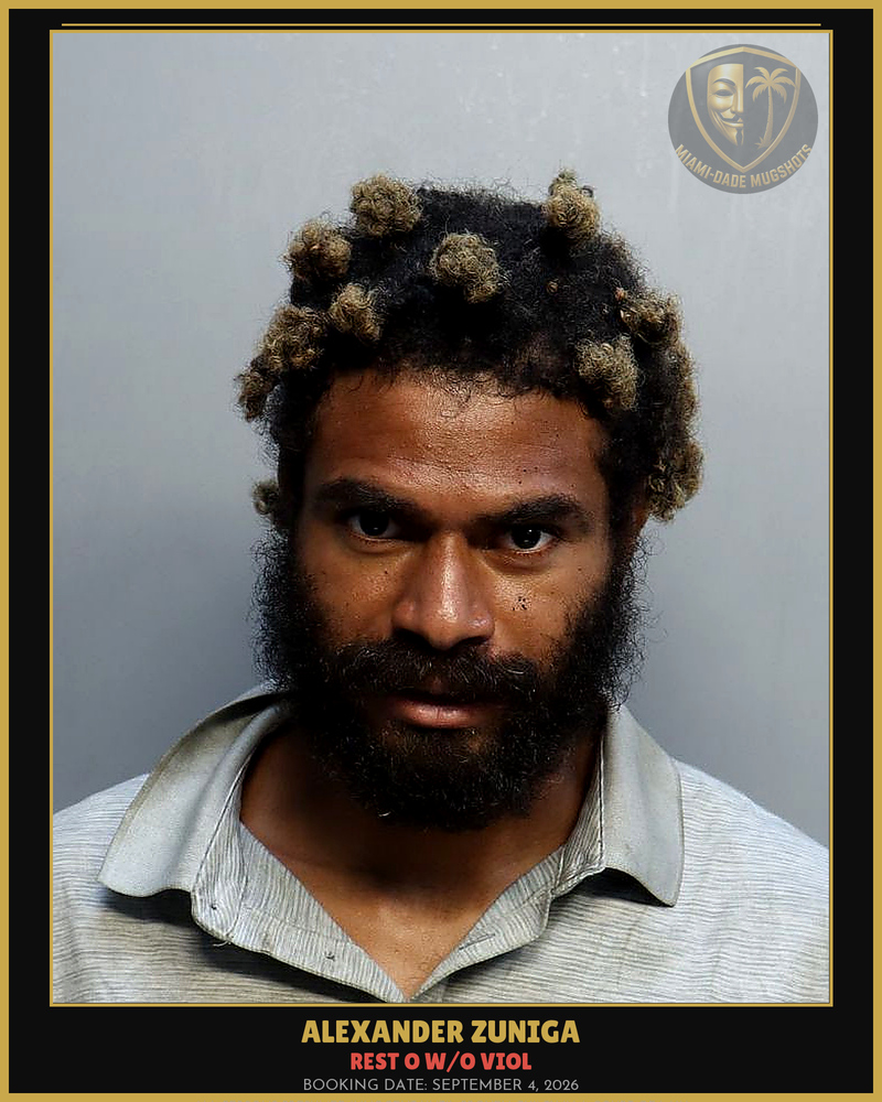 Zuniga Alexander Gervin Arrested – Rest O W/O Viol – Miami-Dade County (September 4, 2026)