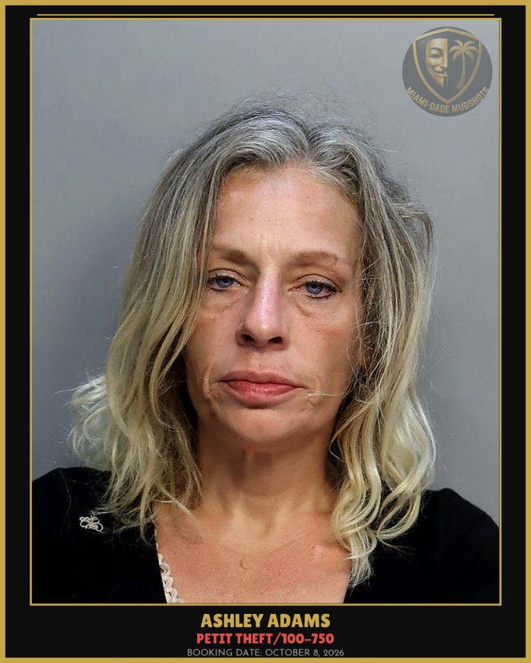 Adams Ashley Arrested – PETIT THEFT/100-750 – Miami-Dade County (October 8, 2026)
