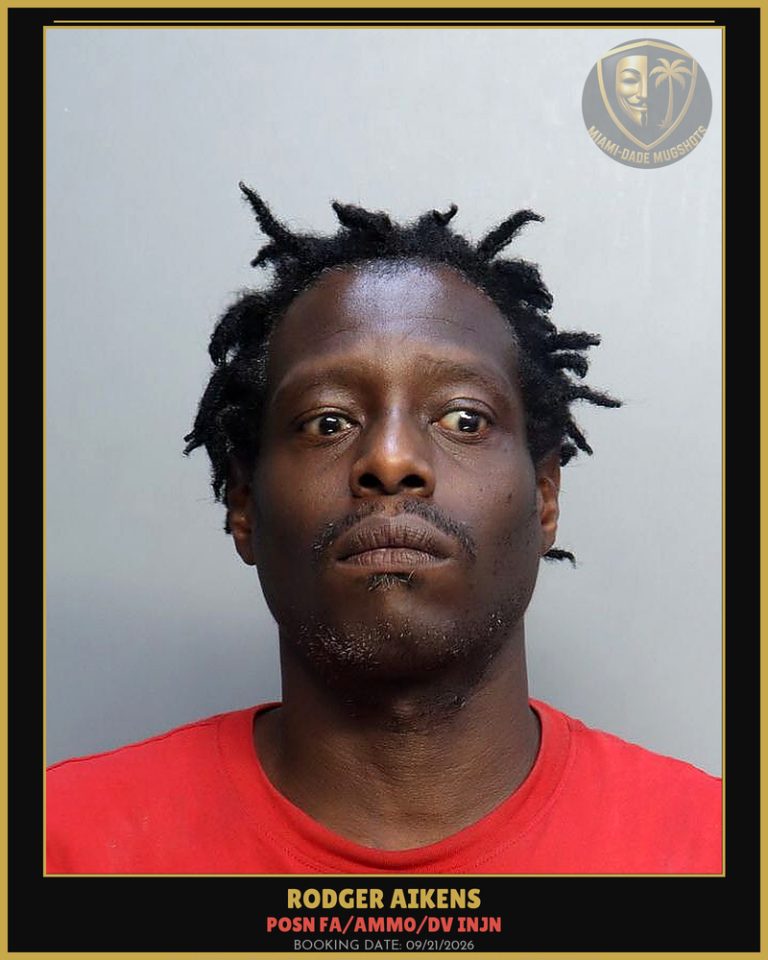 Aikens Rodger Dale Arrested – POSN FA/AMM0/DV INJN – Miami-Dade County (Unknown)