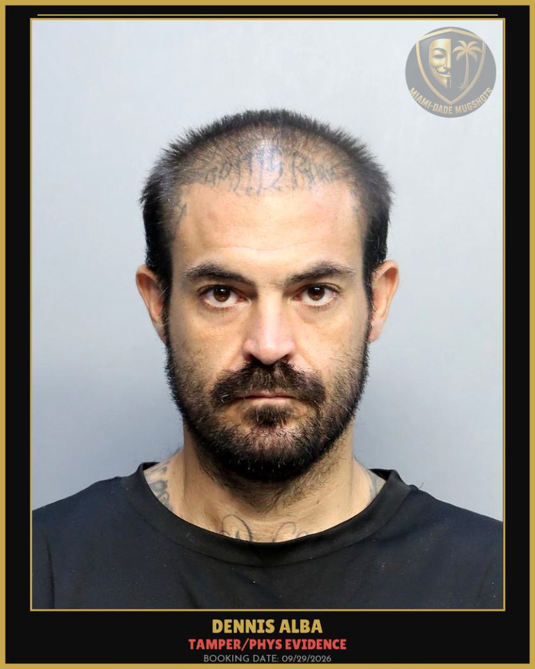 Alba Dennis Arrested – TAMPER/PHYS EVIDENCE – Miami-Dade County (Unknown)