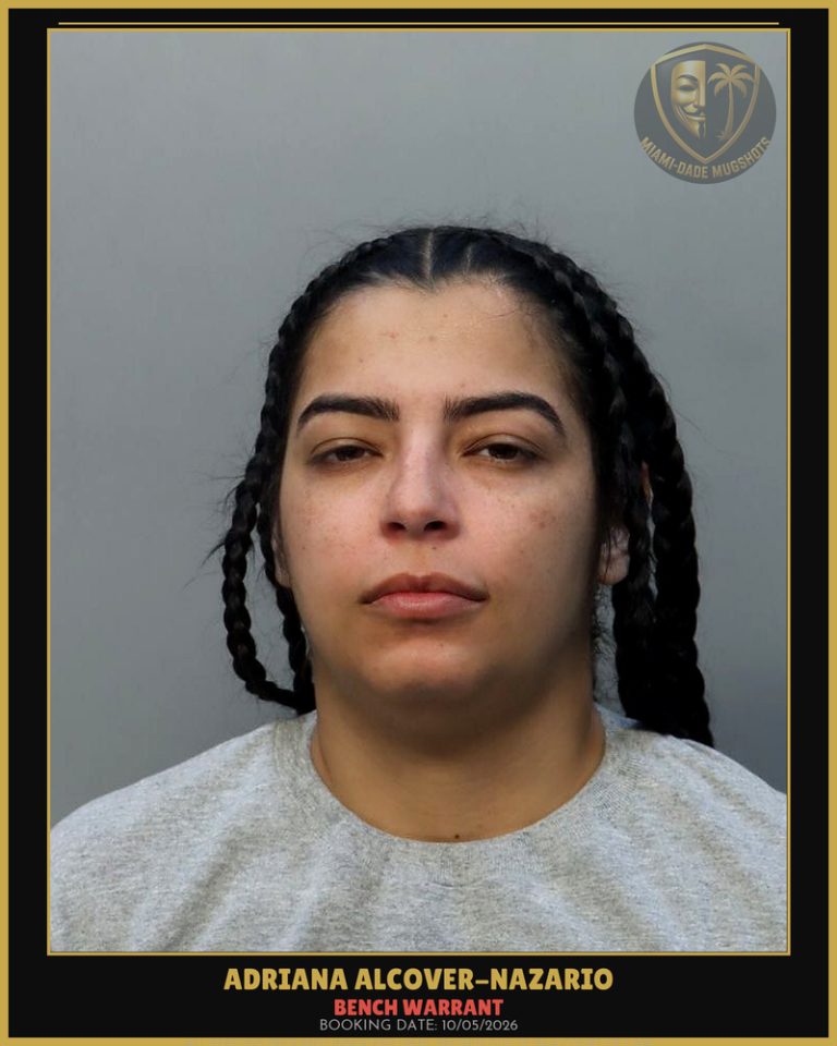 Alcover-Nazario Adriana  Sofia Arrested – BENCH WARRANT – Miami-Dade County (Unknown)