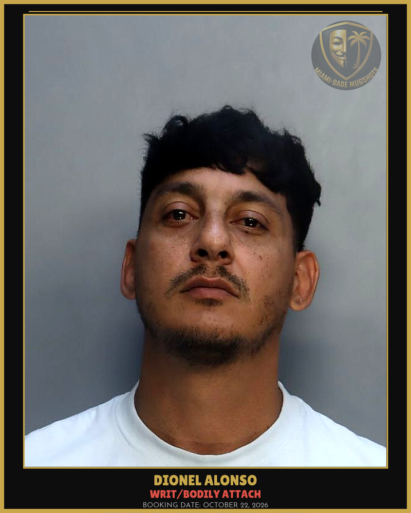 Alonso Dionel Ernesto Arrested – Writ/Bodily Attach – Miami-Dade County (October 22, 2026)