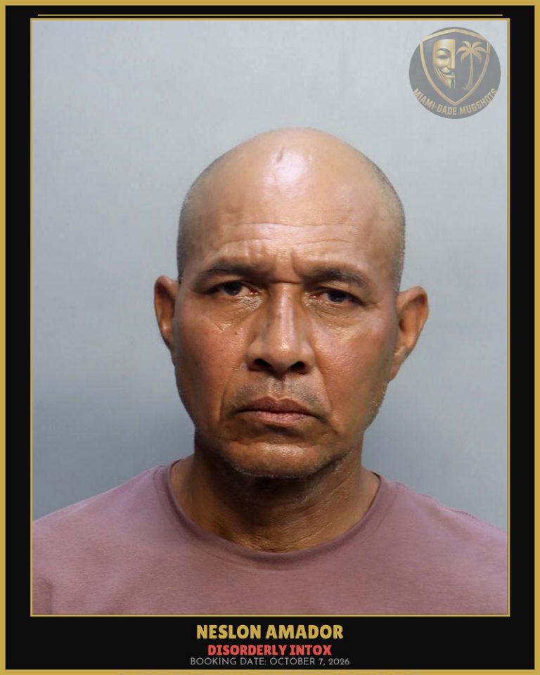 Amador Neslon  L Arrested – DISORDERLY INTOX – Miami-Dade County (October 7, 2026)