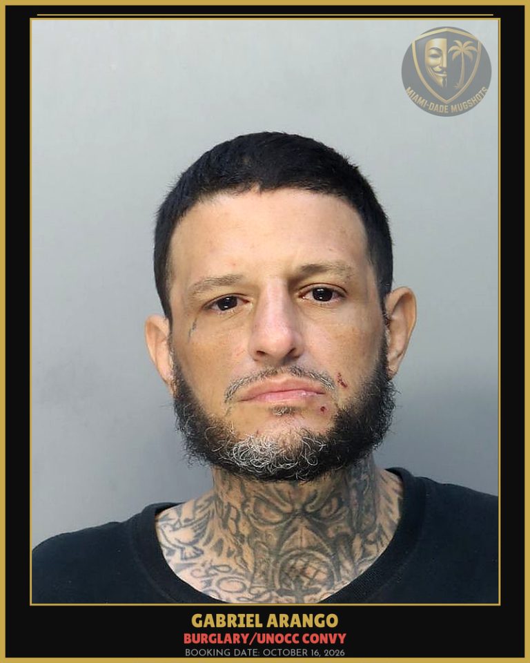 Arango Gabriel Arrested – BURGLARY/UNOCC CONVY – Miami-Dade County (October 16, 2026)