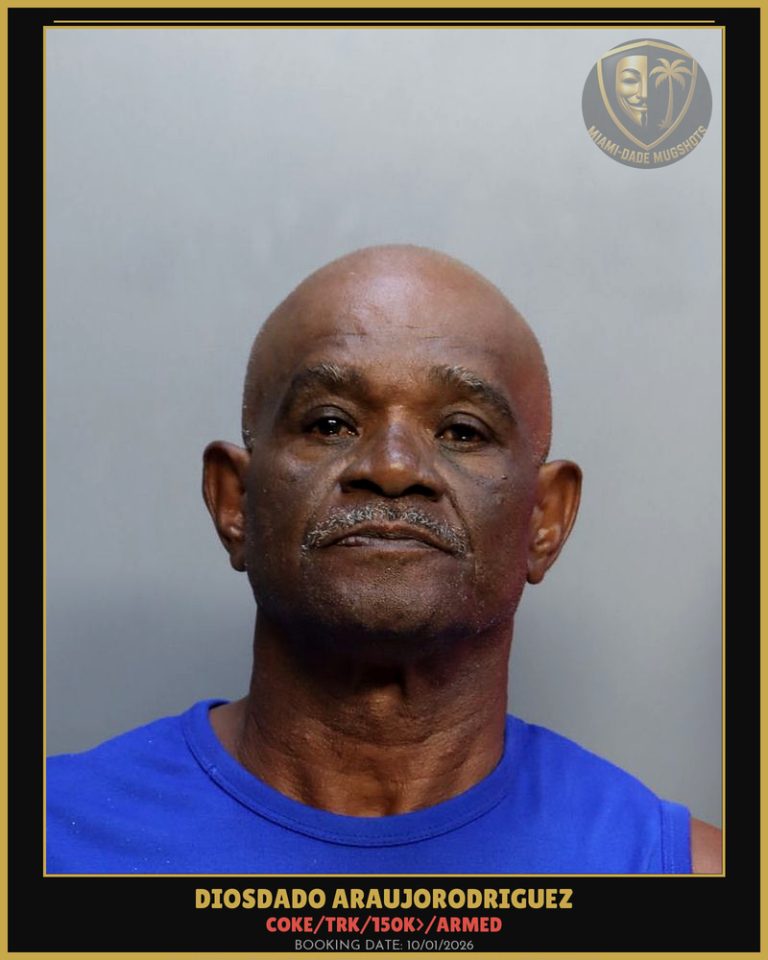 Araujorodriguez Diosdado Arrested – COKE/TRK/150K>/ARMED – Miami-Dade County (Unknown)