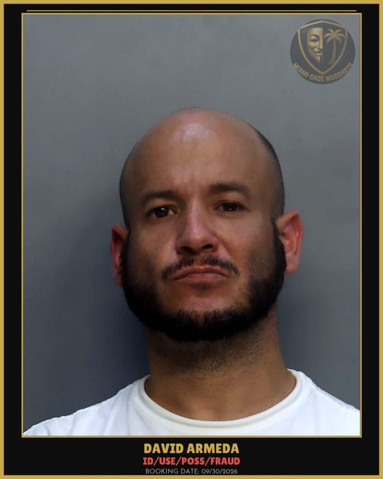 Armeda David Arrested – ID/USE/POSS/FRAUD – Miami-Dade County (Unknown)