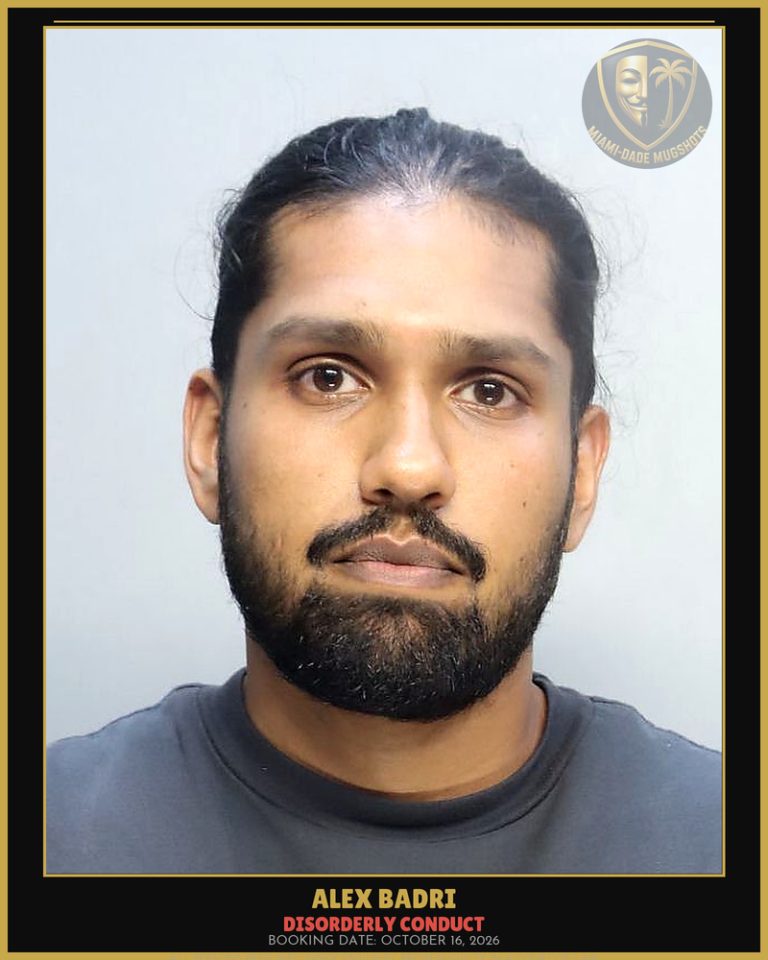 Badri Alex  Narine Arrested – DISORDERLY CONDUCT – Miami-Dade County (October 16, 2026)