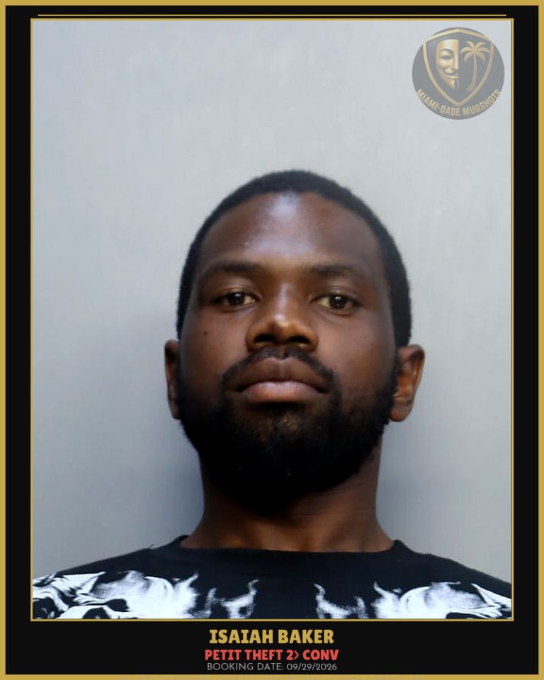 Baker Isaiah  Sheldon Arrested – PETIT THEFT 2> CONV – Miami-Dade County (Unknown)