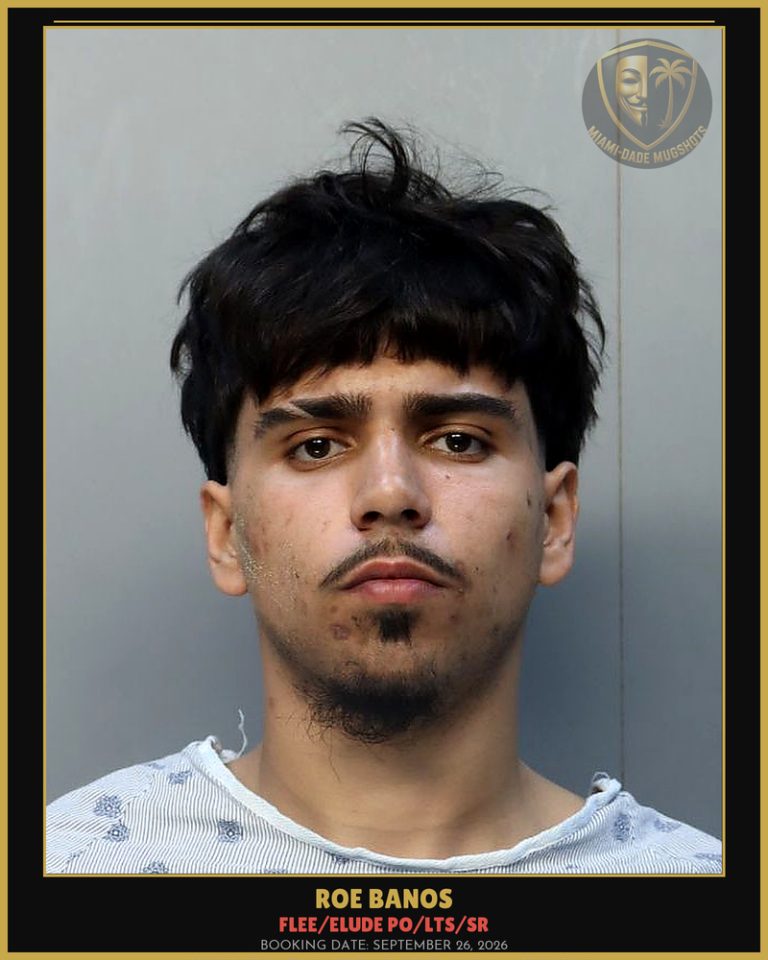 Banos Roe Daymel Arrested – FLEE/ELUDE PO/LTS/SR – Miami-Dade County (September 26, 2026)