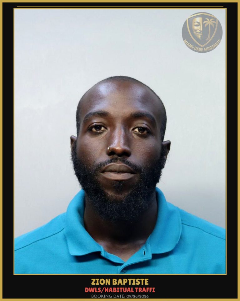 Baptiste Zion  Lijaja Arrested – DWLS/HABITUAL TRAFFI – Miami-Dade County (Unknown)