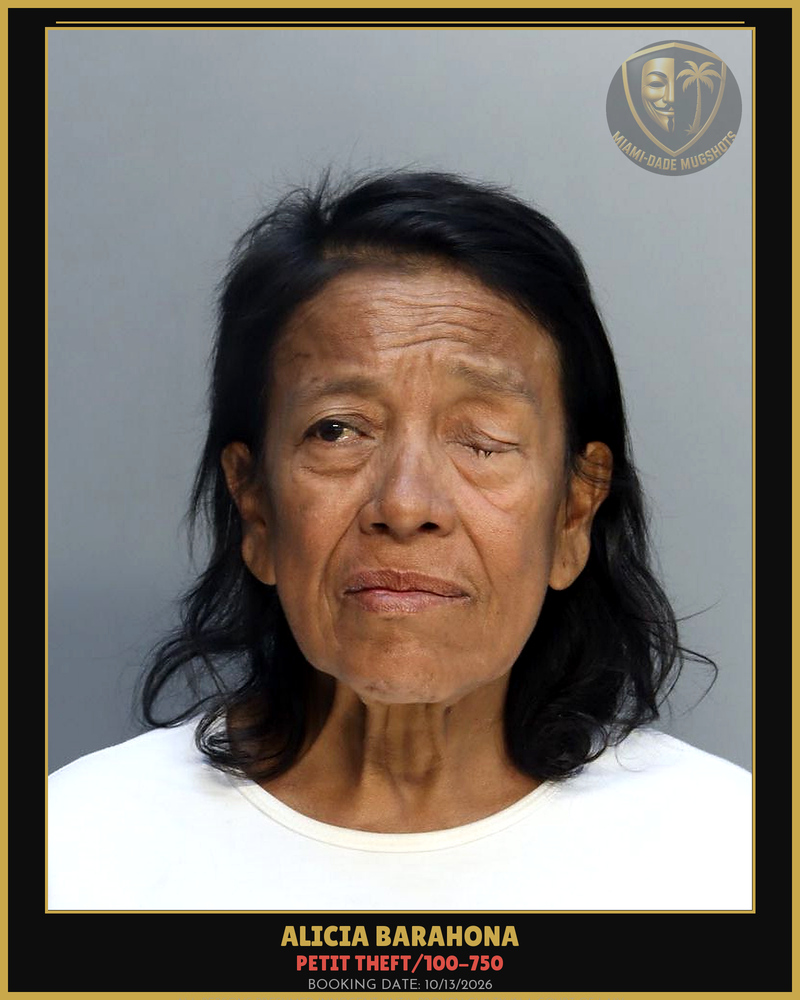 Barahona Alicia Arrested – Petit Theft/100-750 – Miami-Dade County (Unknown)
