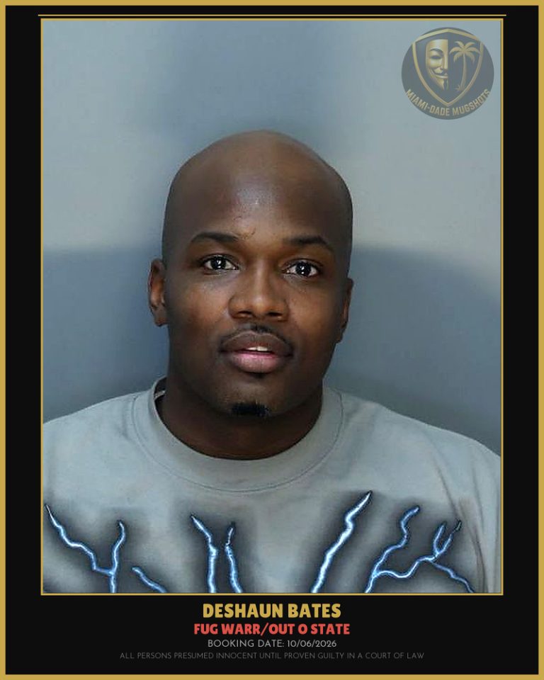Bates Deshaun Arrested – FUG WARR/OUT O STATE – Miami-Dade County (Unknown)