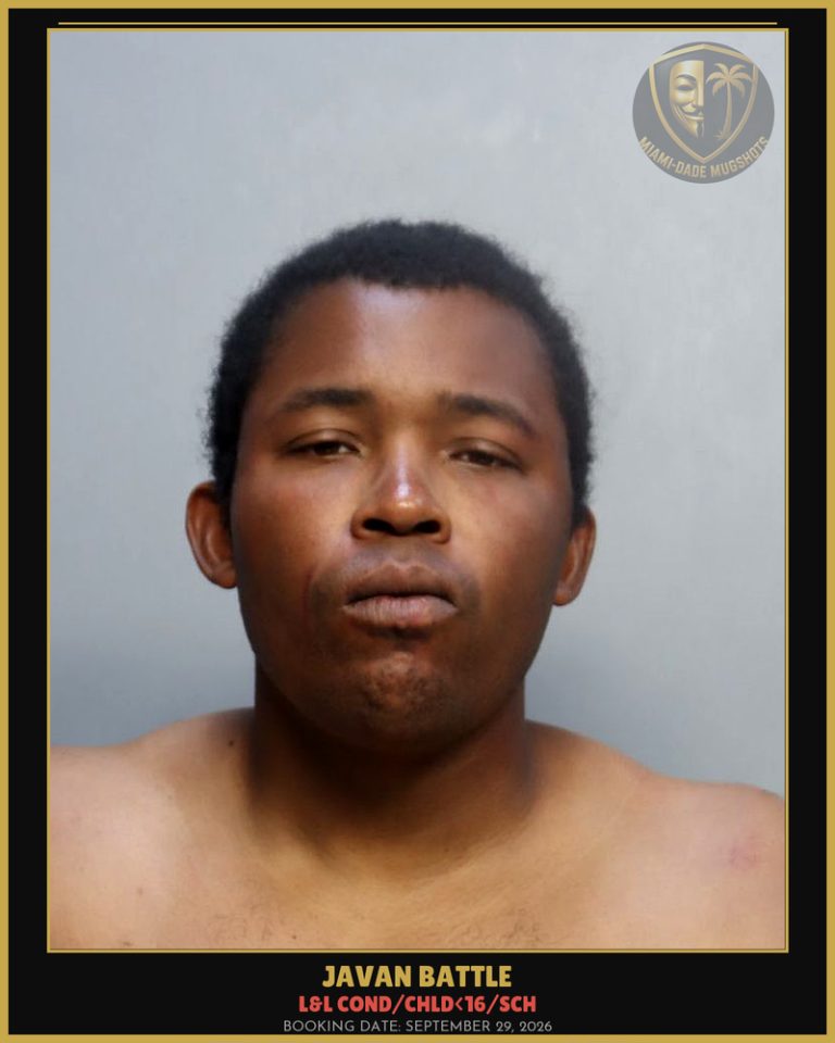 Battle Javan Curry Arrested – L&L COND/CHLD<16/SCH – Miami-Dade County (September 29, 2026)