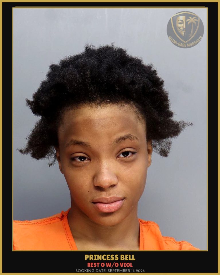 Bell Princess  Aaliyah Arrested – REST O W/O VIOL – Miami-Dade County (September 11, 2026)
