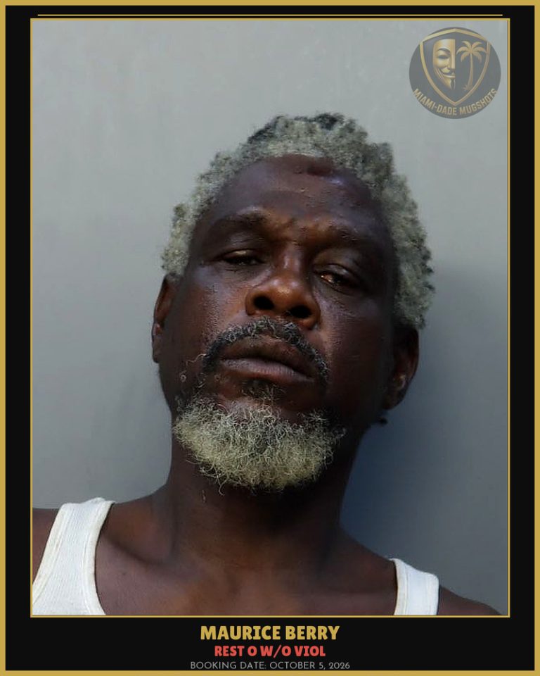 Berry Maurice Antonio Arrested – REST O W/O VIOL – Miami-Dade County (October 5, 2026)