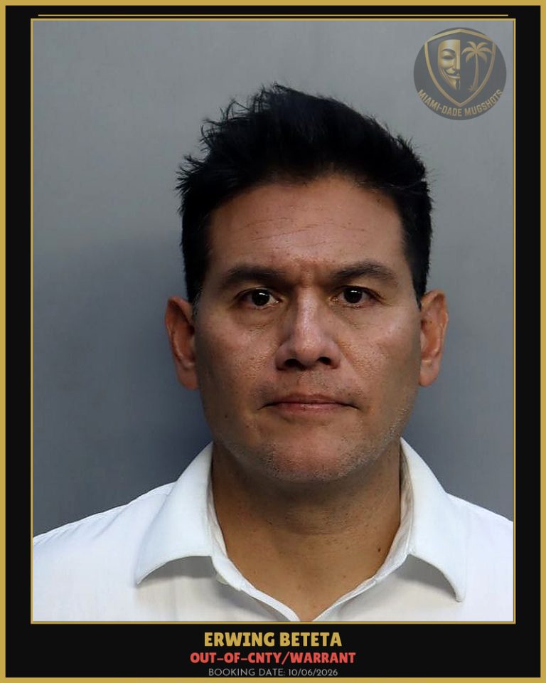 Beteta Erwing  Rodolfo Arrested – OUT-OF-CNTY/WARRANT – Miami-Dade County (Unknown)