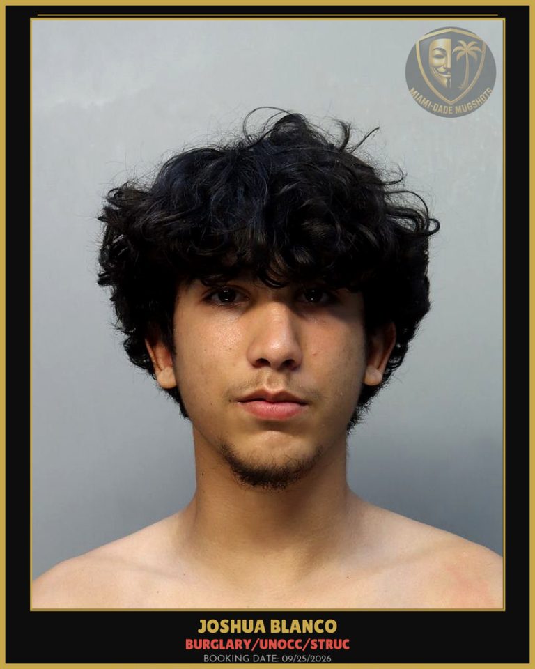 Blanco Joshua  Victor Arrested – BURGLARY/UNOCC/STRUC – Miami-Dade County (Unknown)
