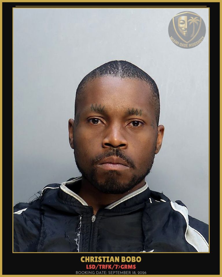 Bobo Christian  H Arrested – LSD/TRFK/7>GRMS – Miami-Dade County (September 18, 2026)