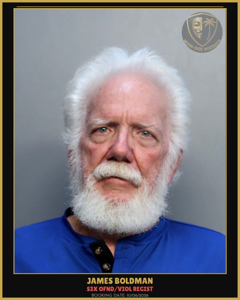 Boldman James  W Arrested – s3x OFND/VIOL REGIST – Miami-Dade County (Unknown)