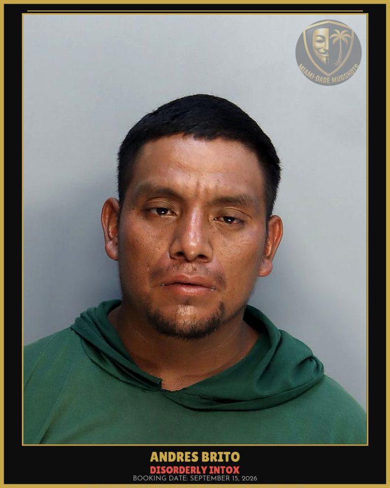 Brito Andres  Santiago Arrested – DISORDERLY INTOX – Miami-Dade County (September 15, 2026)