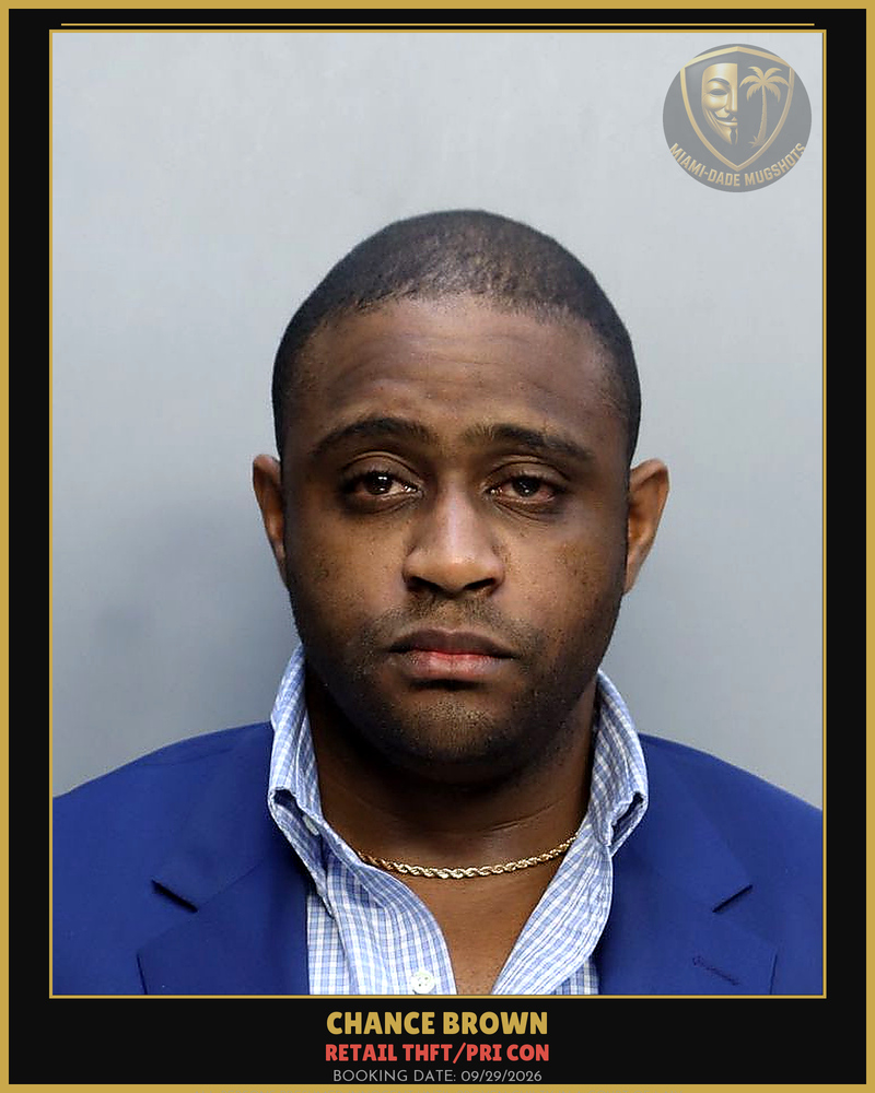 Brown Chance  Cortez Arrested – Retail Thft/Pri Con – Miami-Dade County (Unknown)