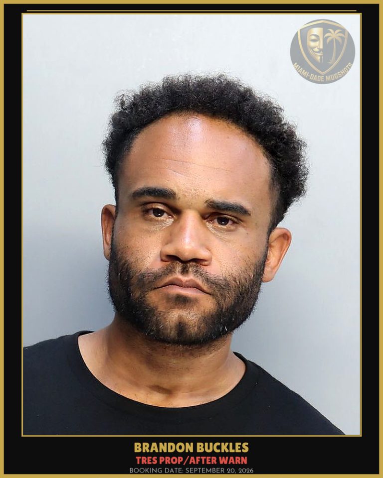 Buckles Brandon  Keith Arrested – TRES PROP/AFTER WARN – Miami-Dade County (September 20, 2026)