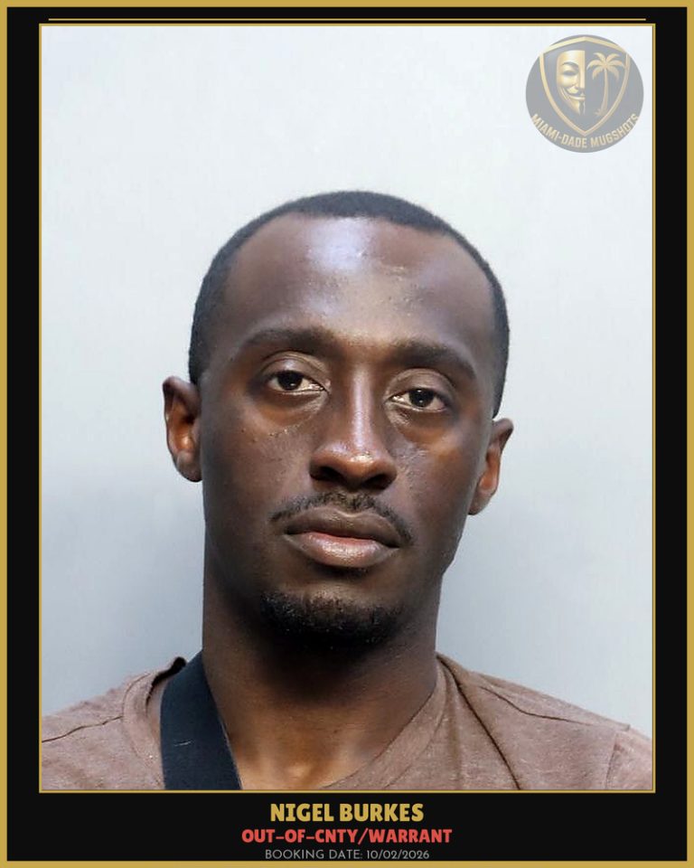 Burkes Nigel Arrested – OUT-OF-CNTY/WARRANT – Miami-Dade County (Unknown)