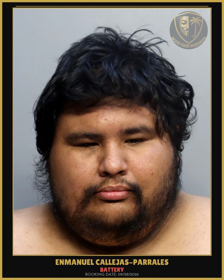 Callejas-Parrales Enmanuel Arrested – BATTERY – Miami-Dade County (Unknown)