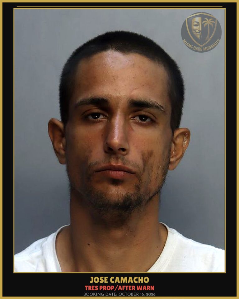 Camacho Jose A Arrested – TRES PROP/AFTER WARN – Miami-Dade County (October 16, 2026)