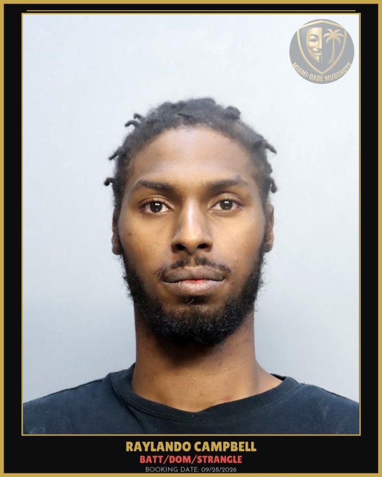 Campbell Raylando  Wayne Arrested – BATT/DOM/STRANGLE – Miami-Dade County (Unknown)