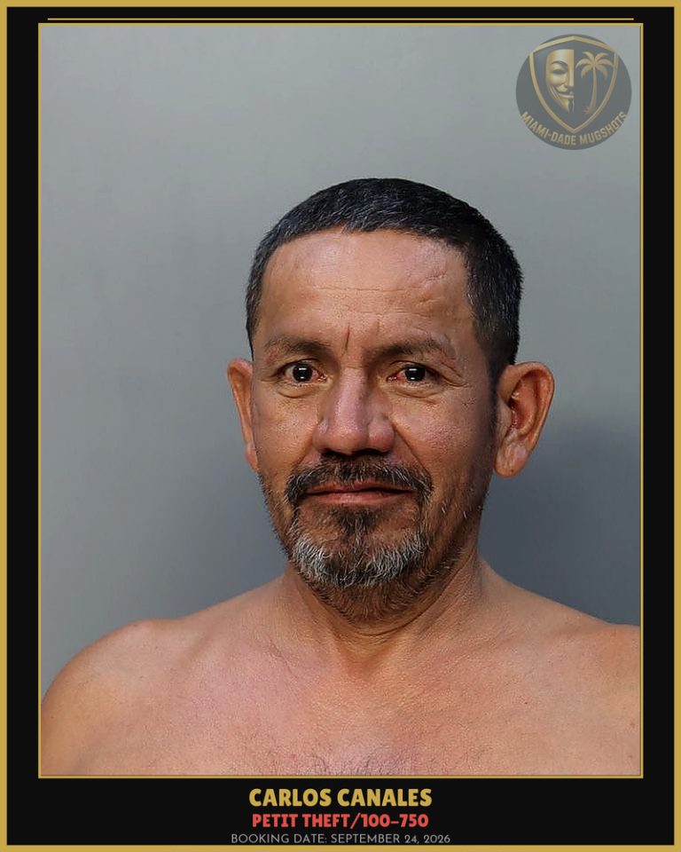 Canales Carlos Arrested – PETIT THEFT/100-750 – Miami-Dade County (September 24, 2026)