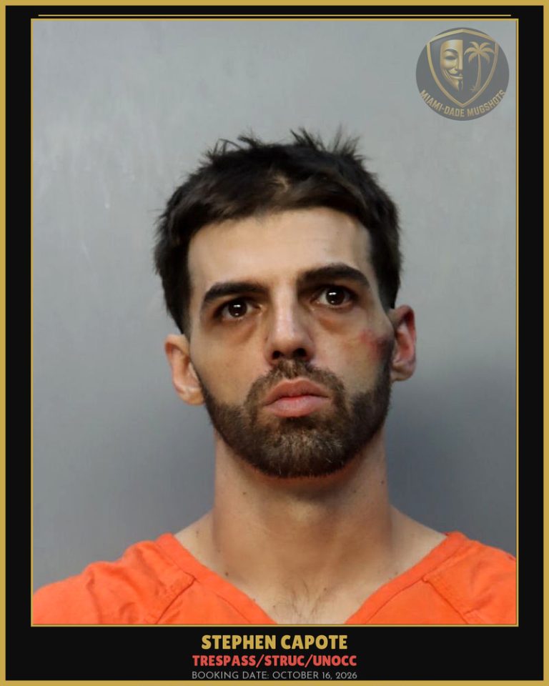 Capote Stephen Arrested – TRESPASS/STRUC/UNOCC – Miami-Dade County (October 16, 2026)