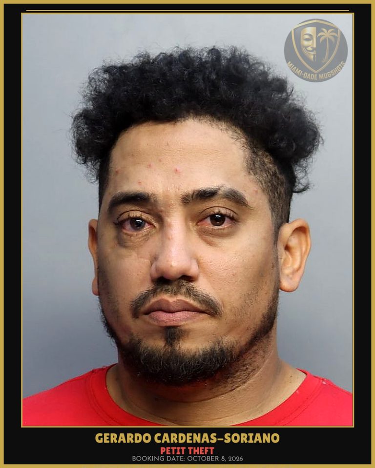 Cardenas-Soriano Gerardo Eusebio Arrested – PETIT THEFT – Miami-Dade County (October 8, 2026)