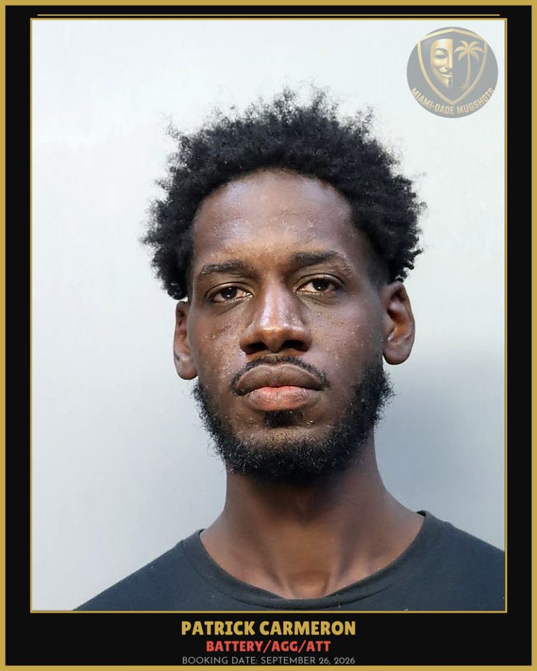 Carmeron Patrick Glendon Arrested – BATTERY/AGG/ATT – Miami-Dade County (September 26, 2026)