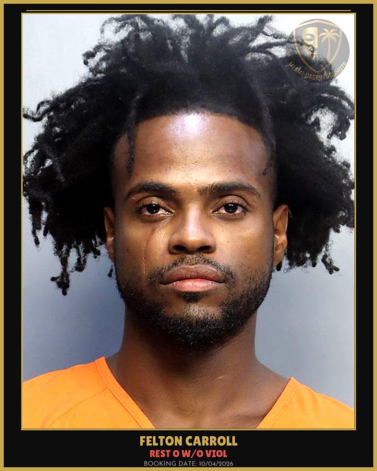 Carroll Felton Ray Arrested – REST O W/O VIOL – Miami-Dade County (Unknown)