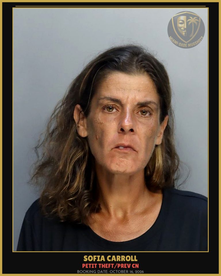Carroll Sofia Marie Arrested – PETIT THEFT/PREV CN – Miami-Dade County (October 16, 2026)