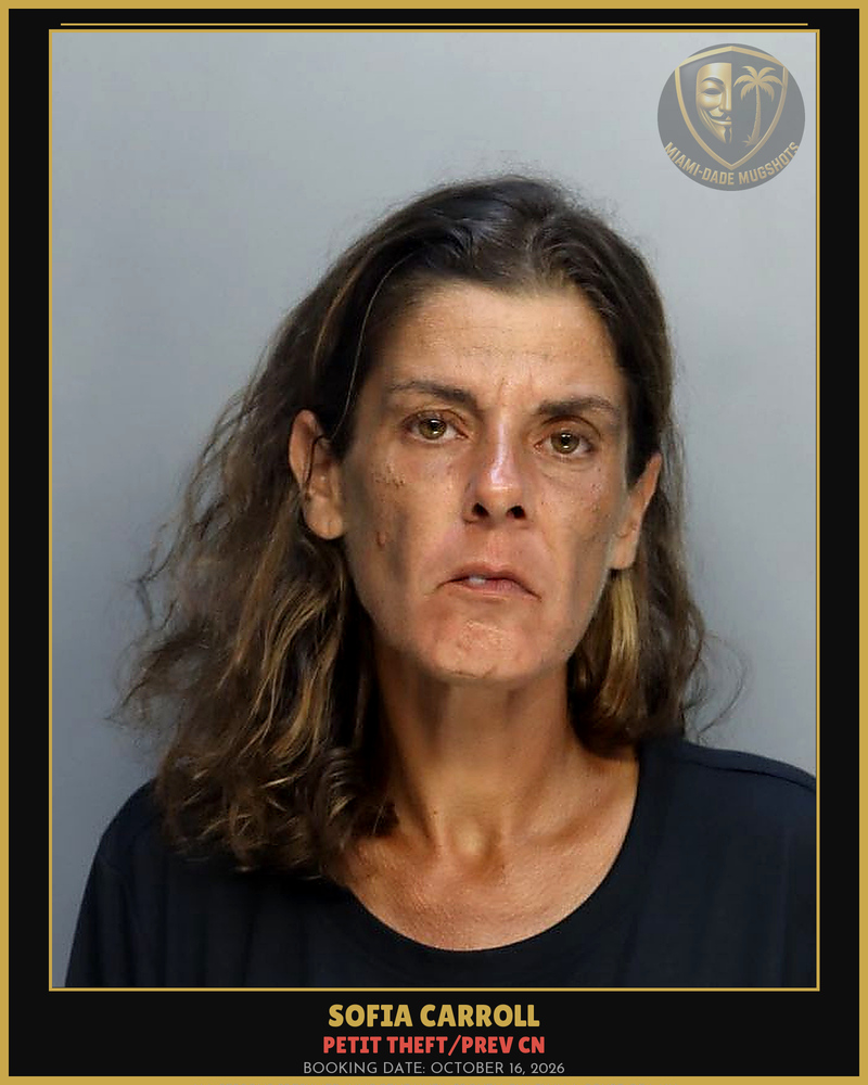 Carroll Sofia Marie Arrested – Petit Theft/Prev Cn – Miami-Dade County (October 16, 2026)