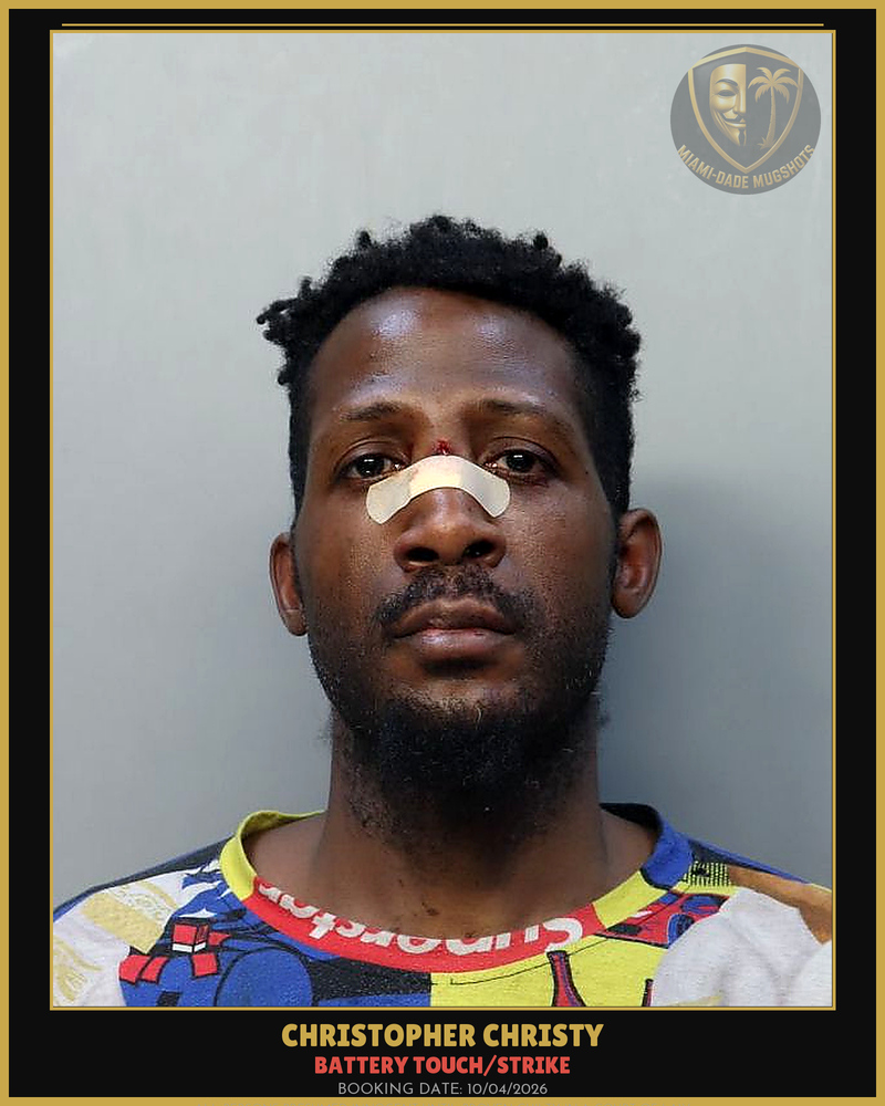 Christy Christopher Arrested – Battery Touch/Strike – Miami-Dade County (Unknown)