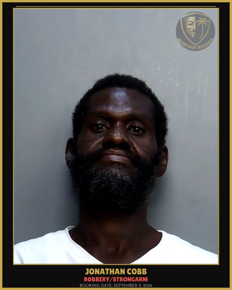 Cobb Jonathan Arrested – ROBBERY/STRONGARM – Miami-Dade County (September 9, 2026)