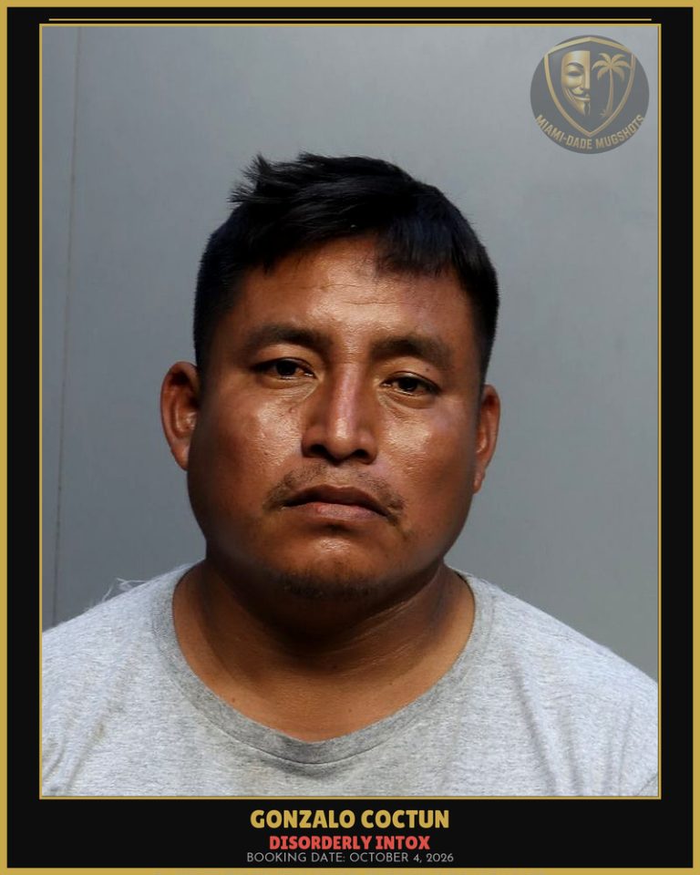 Coctun Gonzalo Arrested – DISORDERLY INTOX – Miami-Dade County (October 4, 2026)