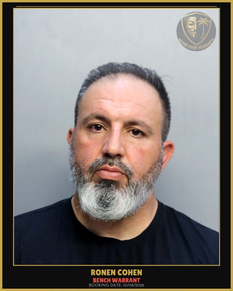 Cohen Ronen Arrested – BENCH WARRANT – Miami-Dade County (Unknown)